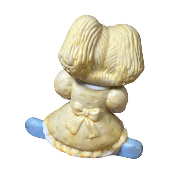 Ceramic Girl Figurine With Yellow Dress and Puppy - Picture 2 of 11